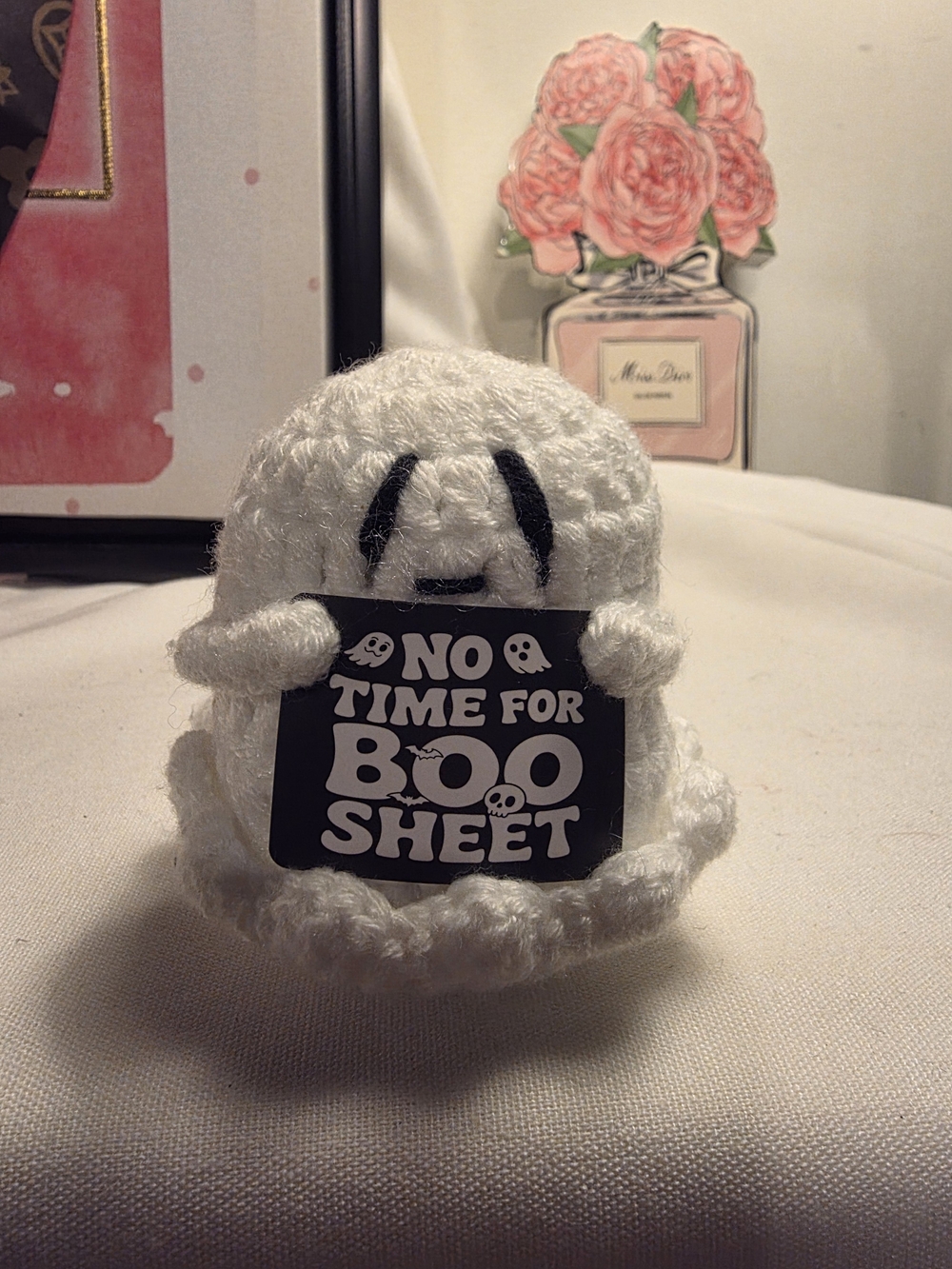 Halloween Crochet Ghost- No Time for Boo Sheet Sign